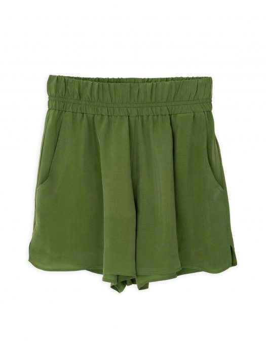 Philosophy cupro olive green shorts