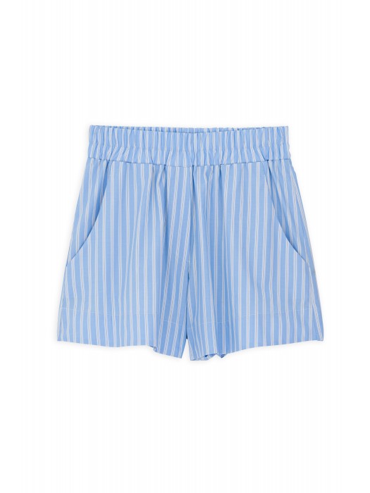 Philosophy poplin stripes γαλάζια-μπεζ σορτς