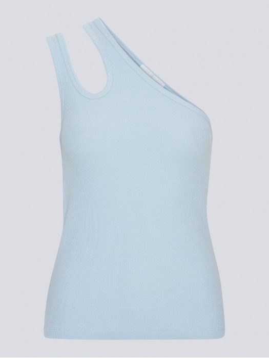 Remain jersey one-shoulder top blue