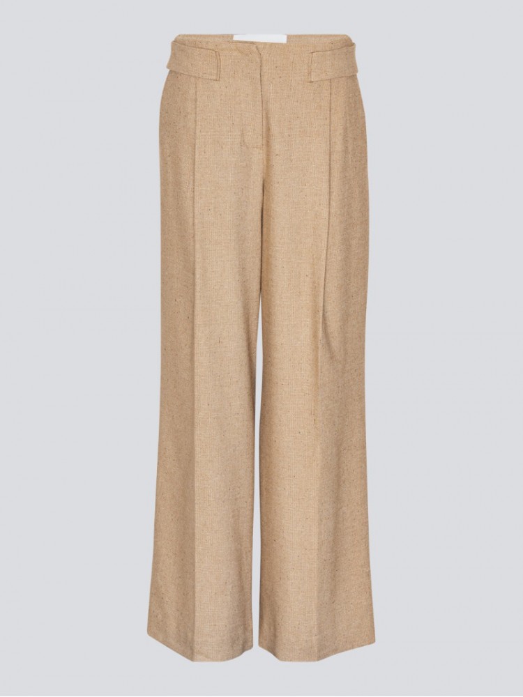 Remain wide pant with eyelet belt beige