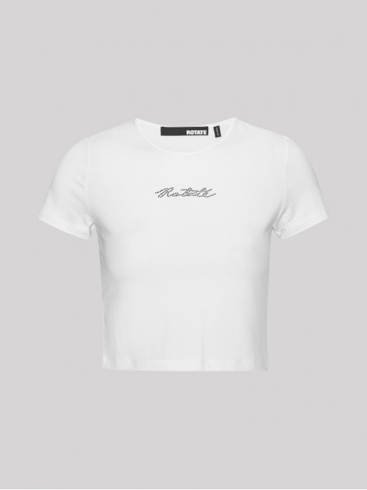 Rotate cropped white t-shirt