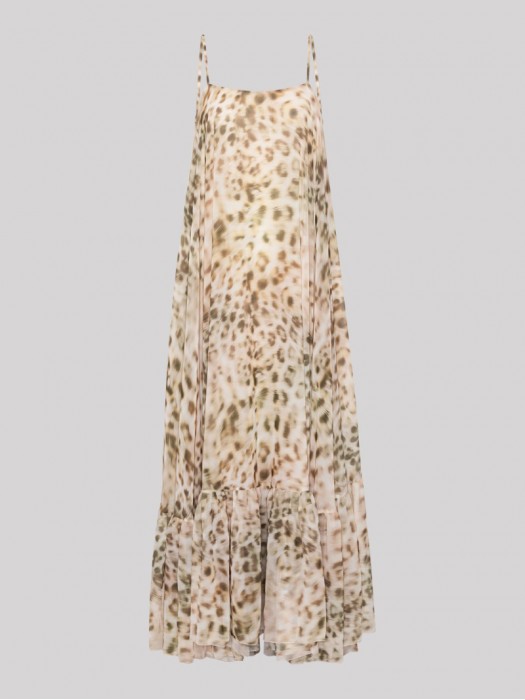 Rotate chiffon maxi dress leopard print