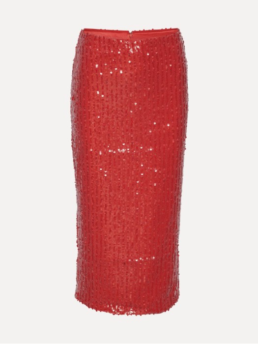 Rotate sequins pencil κόκκινη φούστα