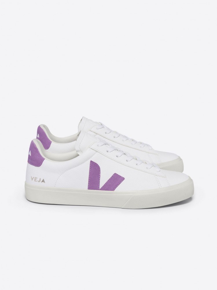 Veja sneaker campo chrome free leather white mulberry