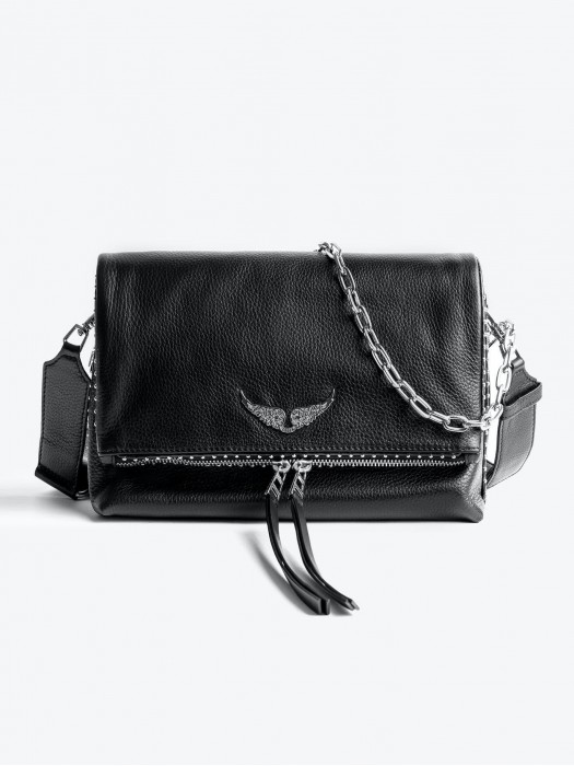 Zadig&Voltaire rocky grained leather τσάντα με τρουκς