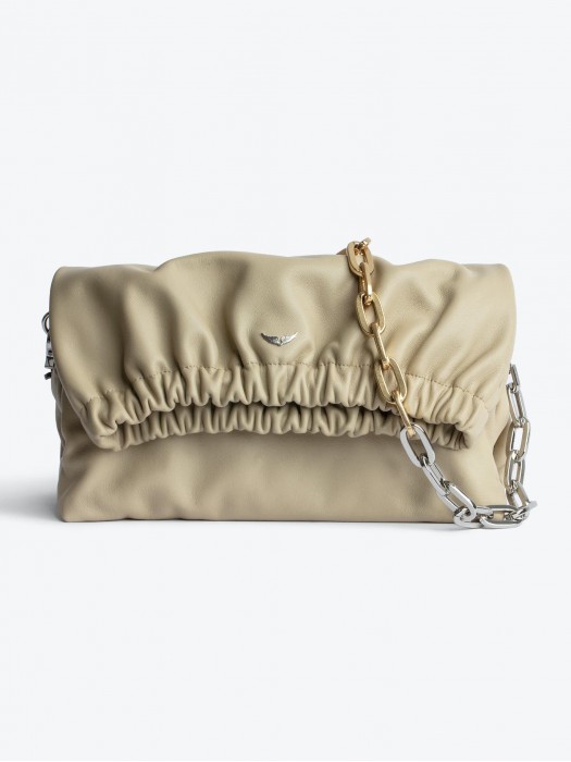 Zadig&Voltaire rockyssime beige smooth lampskin bag