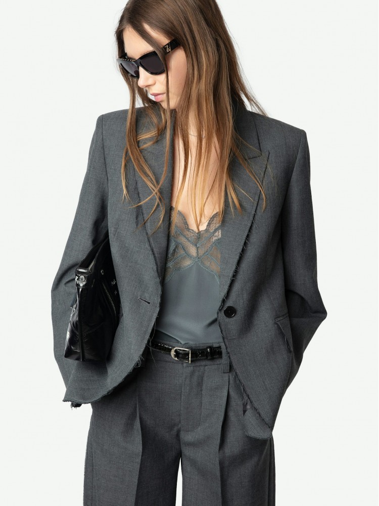 Zadig&Voltaire Vavy raw edge tailored γκρι σακάκι