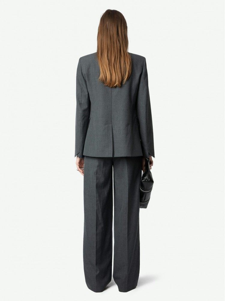 Zadig&Voltaire Vavy raw edge tailored γκρι σακάκι