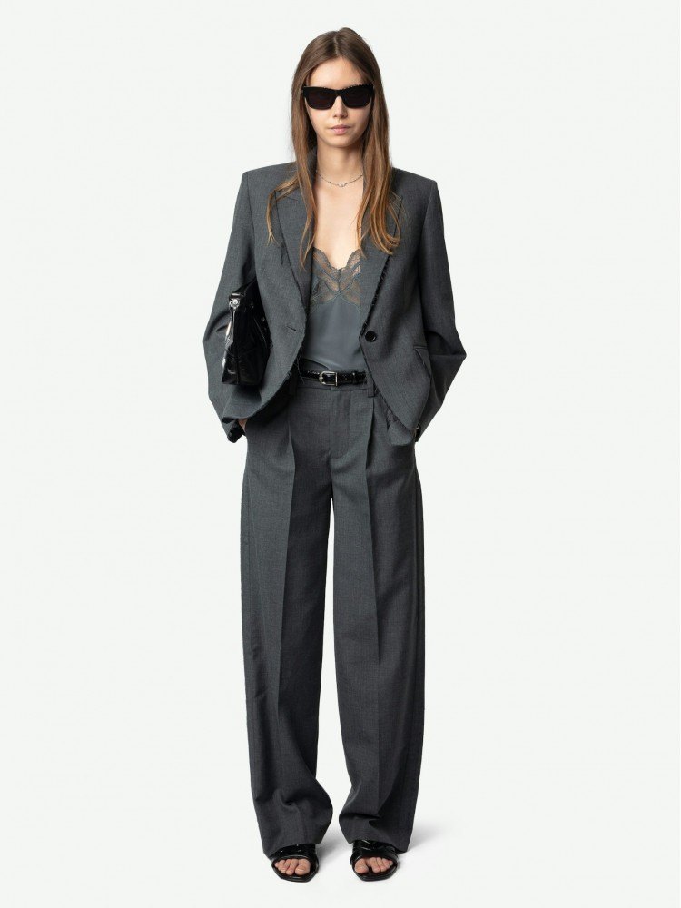 Zadig&Voltaire Vavy raw edge tailored γκρι σακάκι