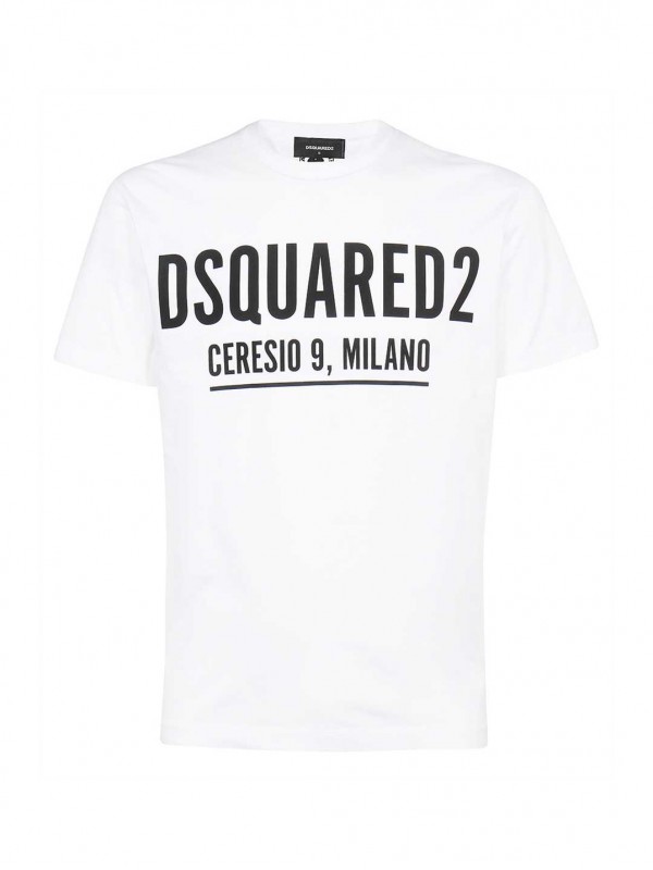 Dsquared2 logo print white short sleeve t-shirt