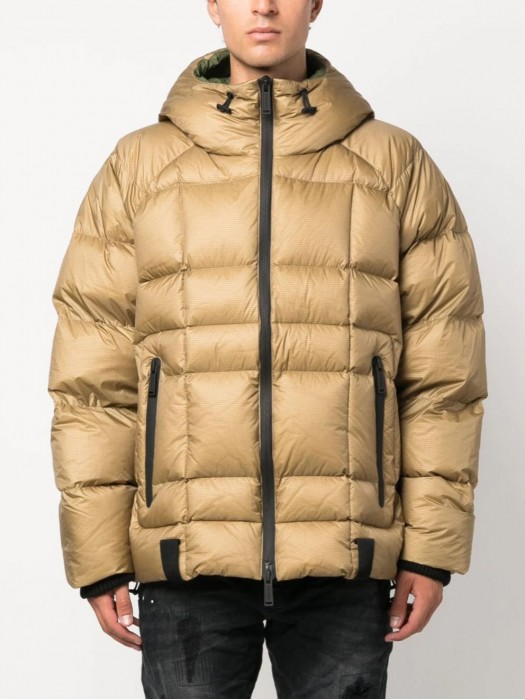 Dsquared2 two tone quilted light brown down puffer jacket