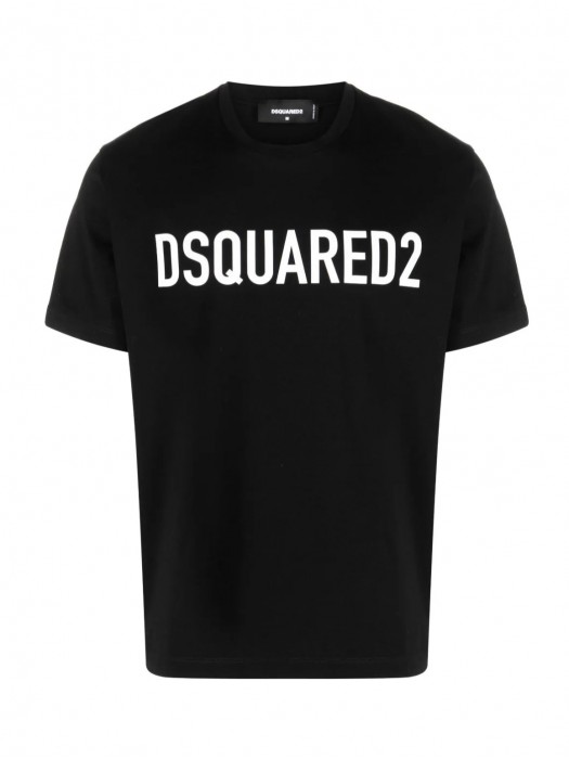 Dsquared2 logo print μαύρη κοντομάνικη μπλούζα