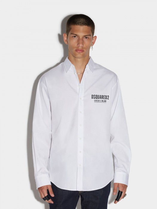 Dsquared2 Ceresio 9 dropped shoulder white shirt