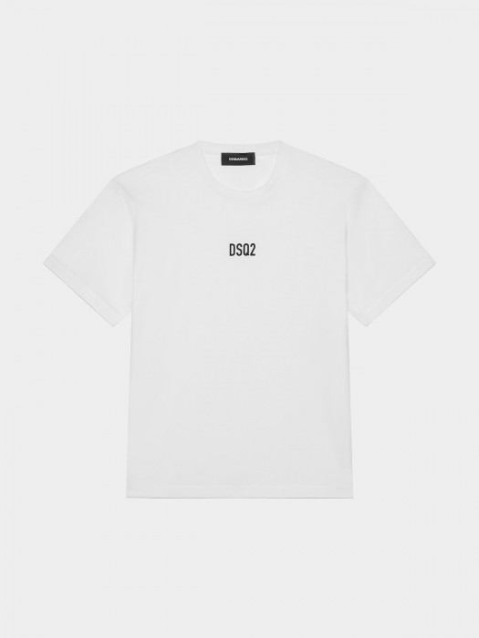 Dsquared2 mini Dsq2 boxer λευκή κοντομάνικη μπλούζα