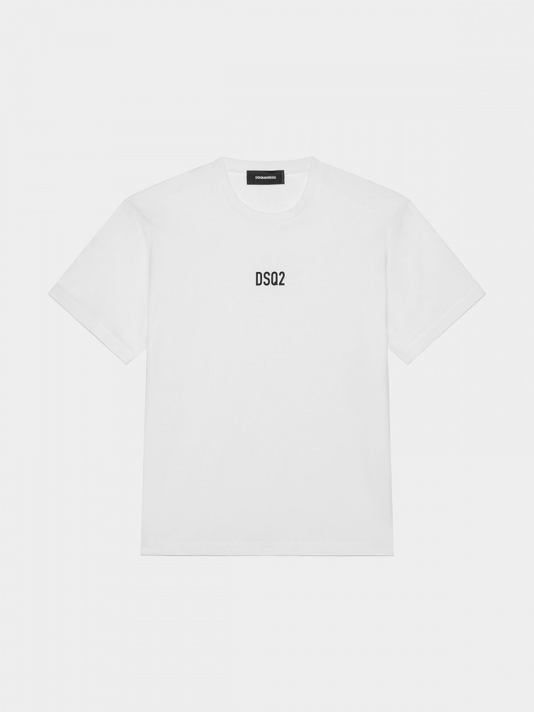Dsquared2 mini Dsq2 boxer λευκή κοντομάνικη μπλούζα