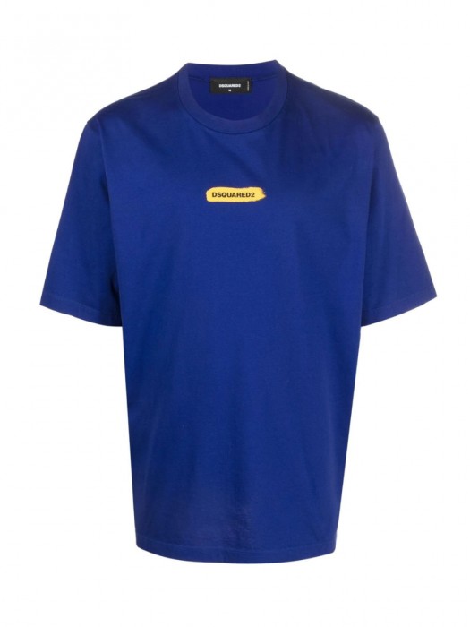 Dsquared2 logo print μπλε κοντομάνικη μπλούζα