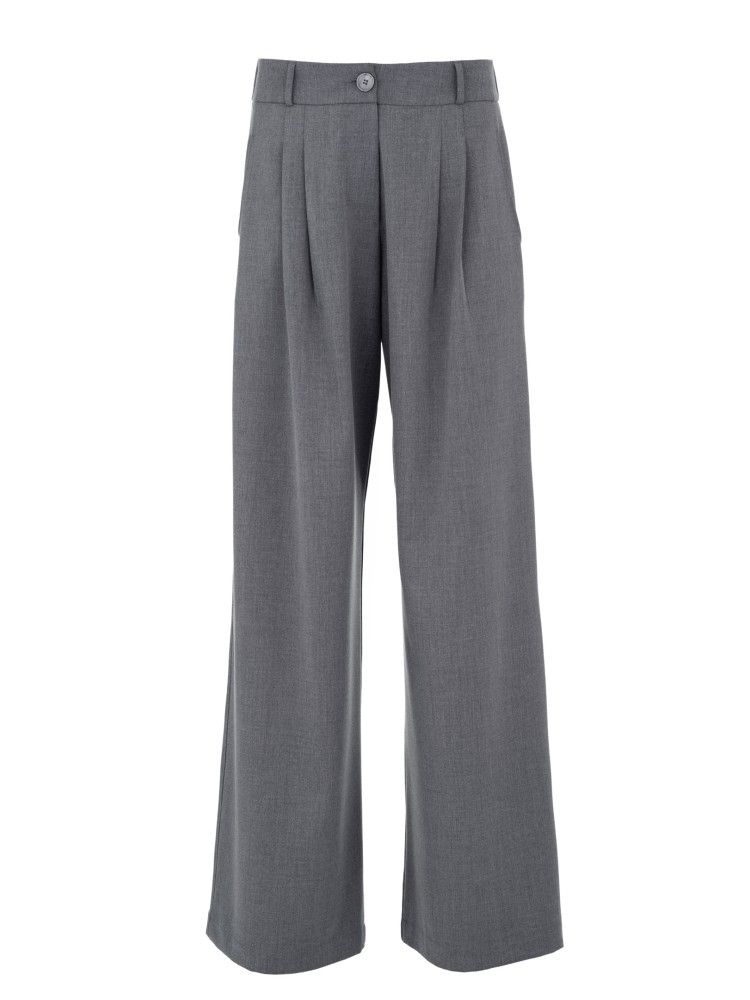 Philosophy light T/R grey melange παντελόνι με πιέτα