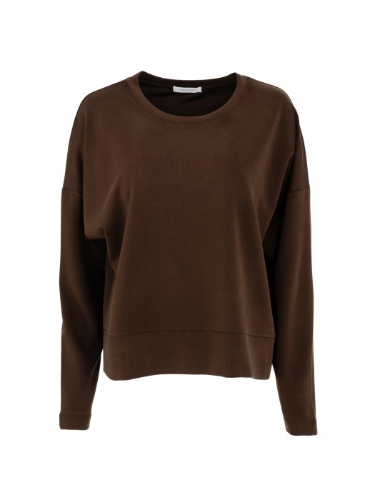 Philosophy καφέ heavy rib sandwashed top