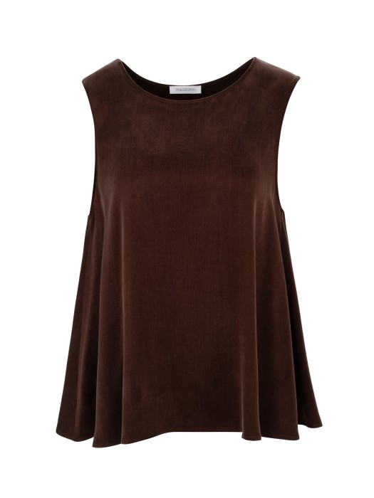 Philosophy brown cupro viscose αμάνικο τοπ