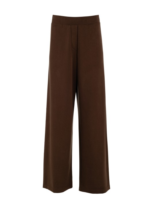 Philosophy καφέ rib sandwashed wide leg παντελόνι