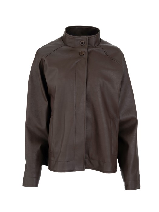 Philosophy καφέ δερμάτινο jacket