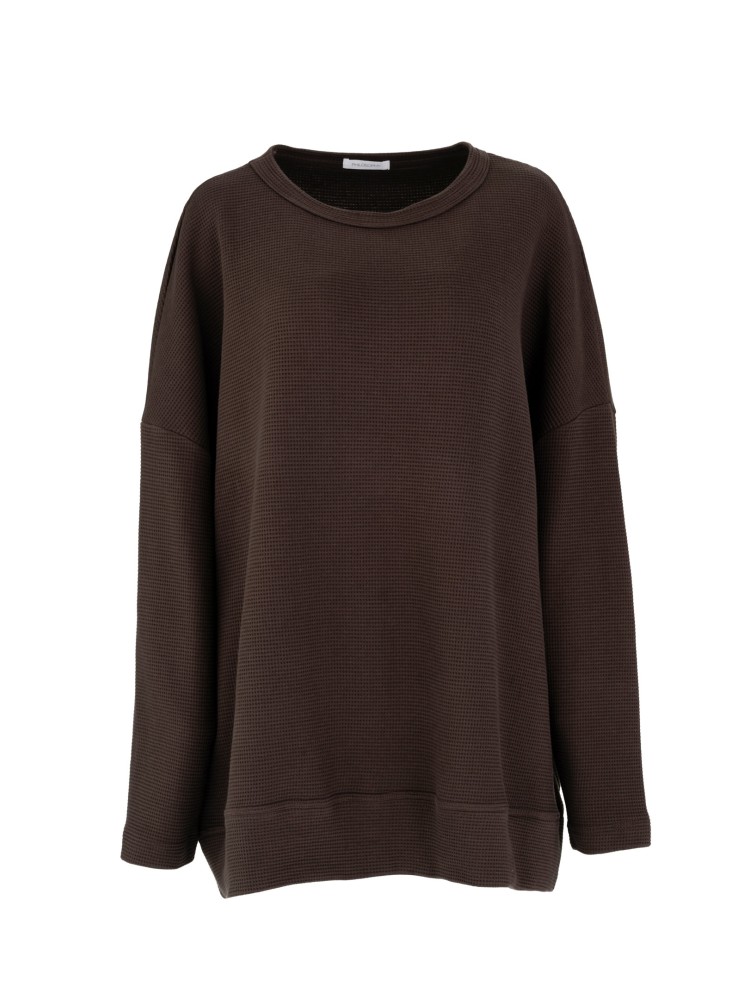 Philosophy καφέ futter waffle oversized sweatshirt