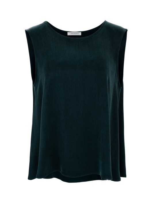 Philosophy green cupro viscose αμάνικο τοπ