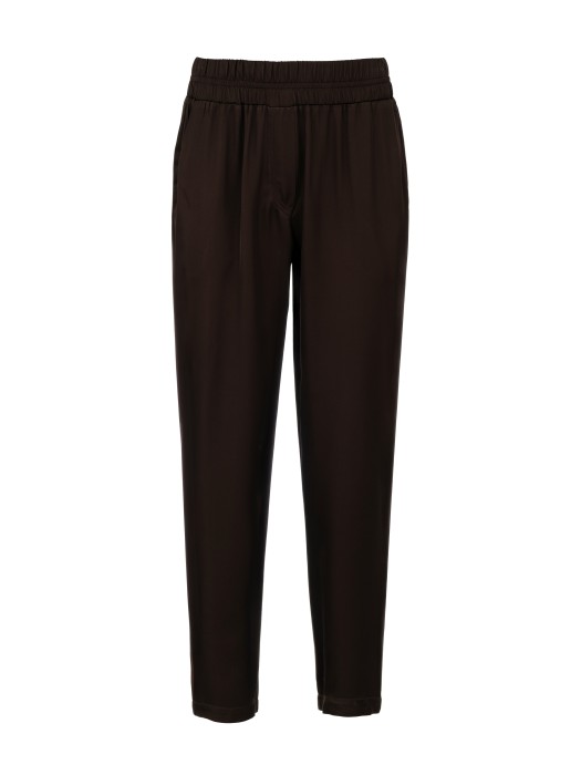 Philosophy σκούρο καφέ satin ecovero jogger παντελόνι