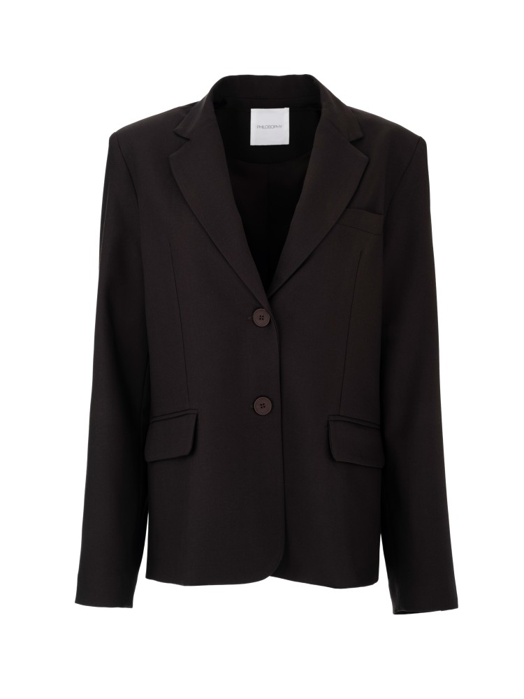 Philosophy σκούρο καφέ slim fit σακάκι