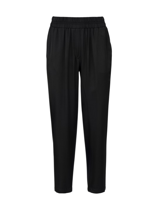 Philosophy off black satin ecovero jogger παντελόνι