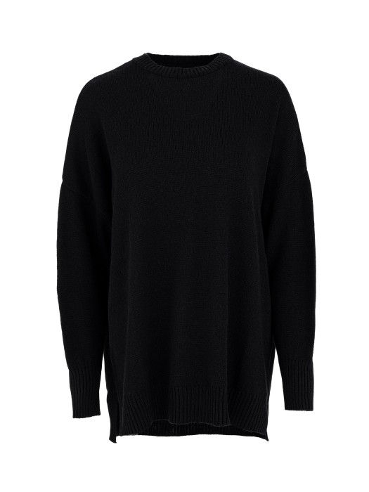 Philosophy cashmere roundneck μακρύ μαύρο πλεκτό