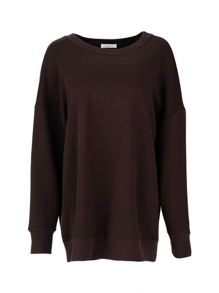 Philosophy dark brown futter oversized sweatshirt