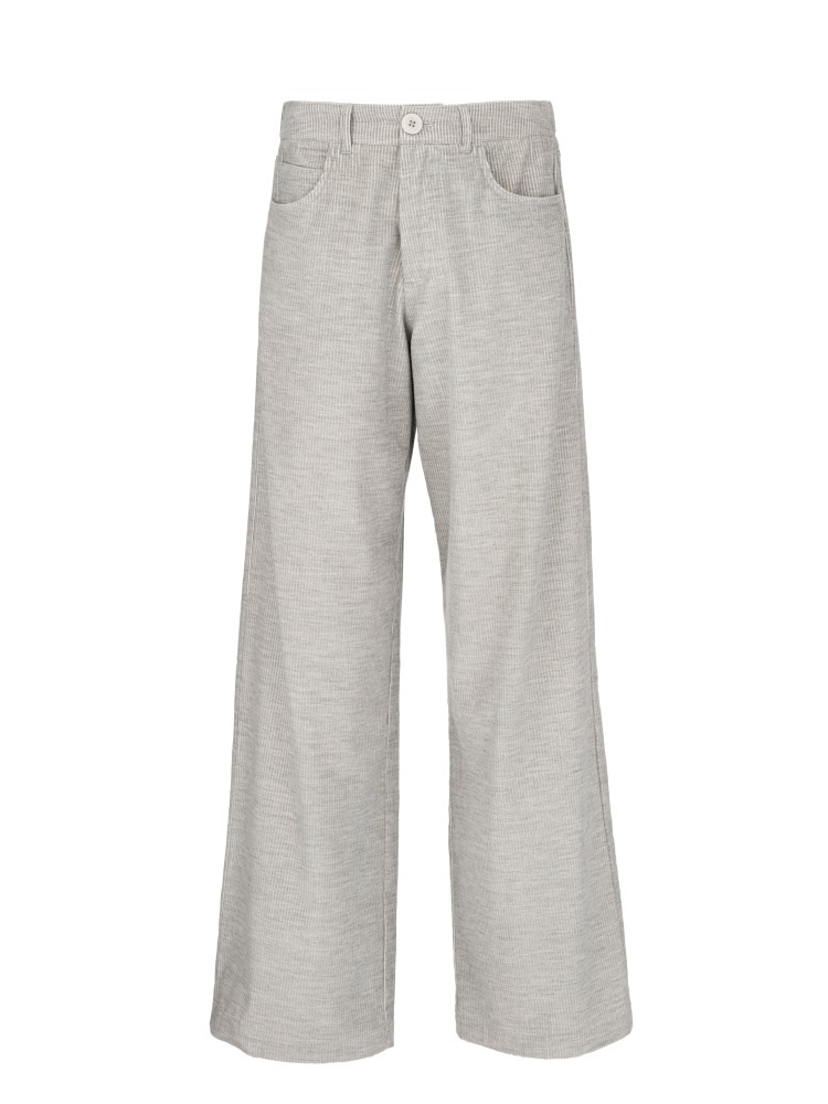 Philosophy κοτλέ γκρι ανοιχτό melange wide leg παντελόνι