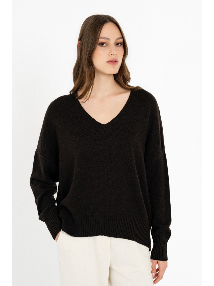 Philosophy μαύρο cashmere V neck πλεκτό