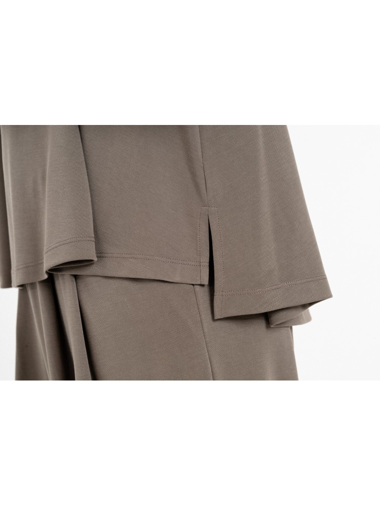 Philosophy taupe cupro pique top