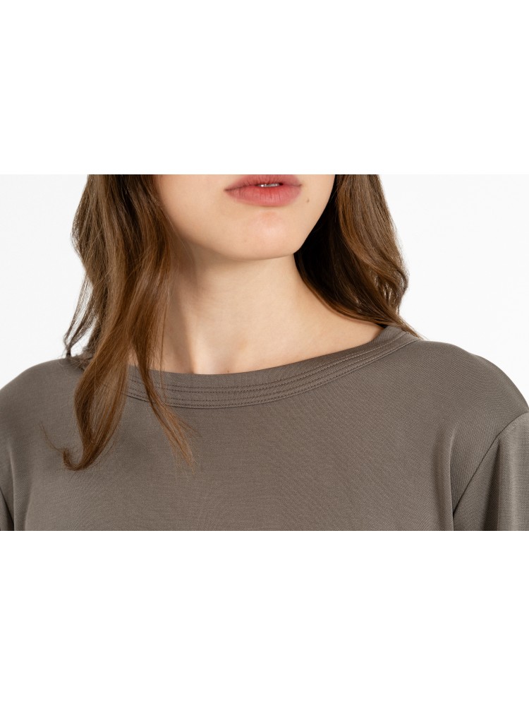 Philosophy taupe cupro pique top