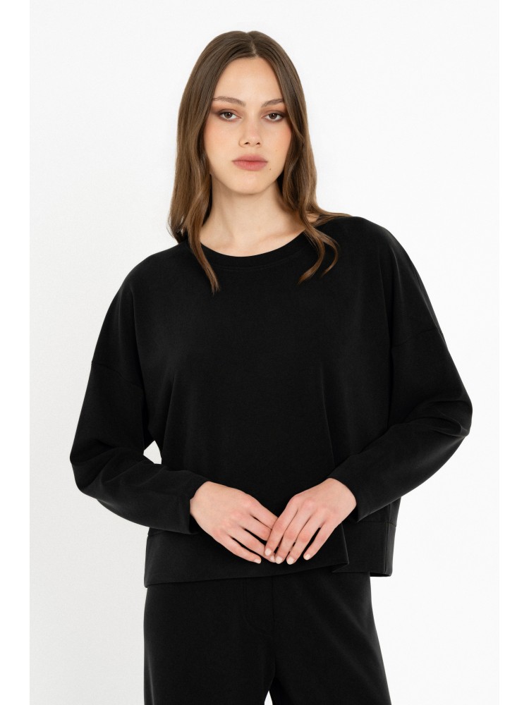 Philosophy μαύρο heavy rib sandwashed top