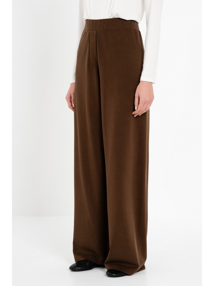 Philosophy καφέ rib sandwashed wide leg παντελόνι