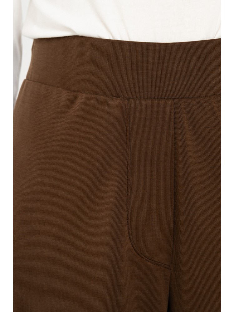 Philosophy καφέ rib sandwashed wide leg παντελόνι