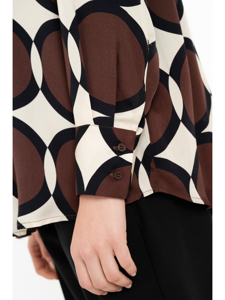 Philosophy brown long satin print shirt