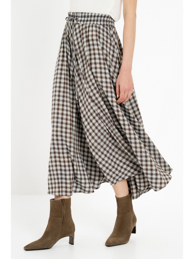 Philosophy καφέ plaid midi φούστα