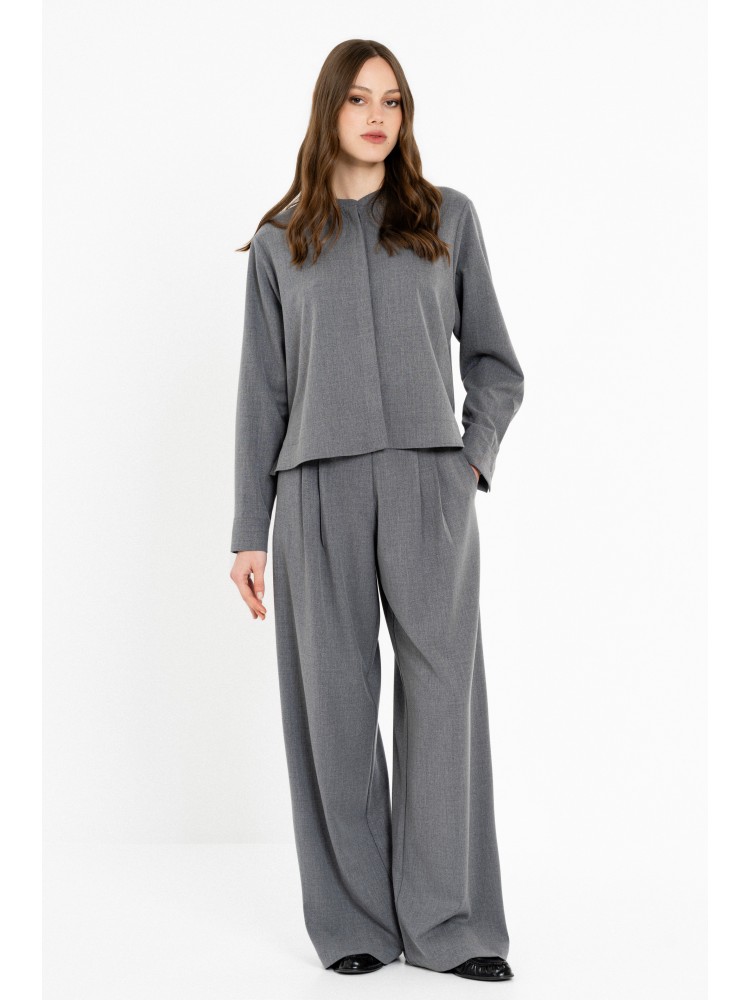Philosophy light T/R grey melange pleated pants