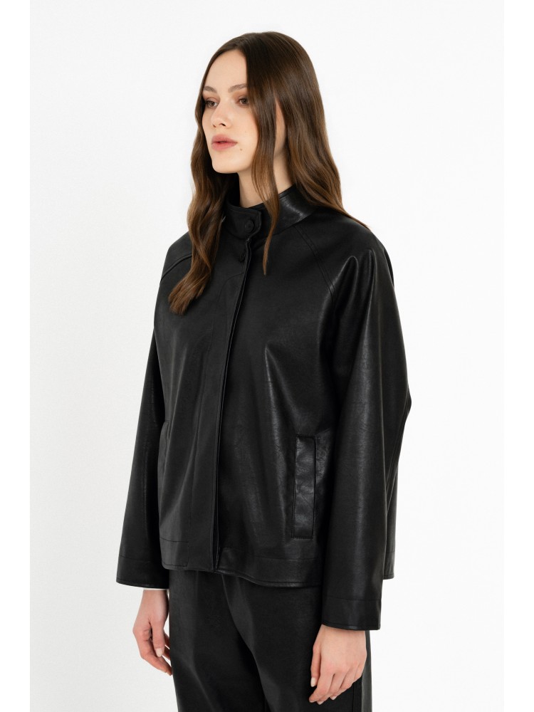 Philosophy dark blue leather jacket