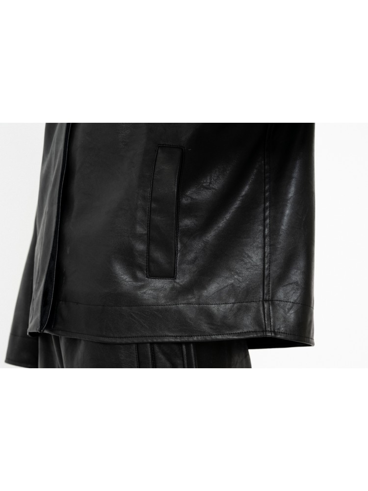 Philosophy dark blue leather jacket