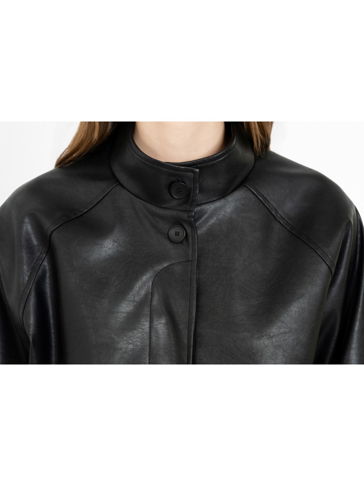 Philosophy dark blue leather jacket