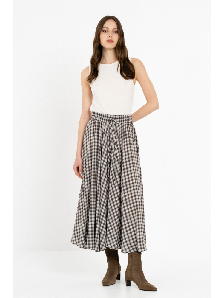 Philosophy καφέ plaid midi φούστα