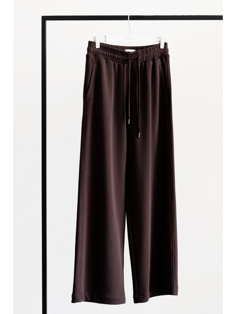 Philosophy σκούρο καφέ futter wide leg παντελόνι φόρμα