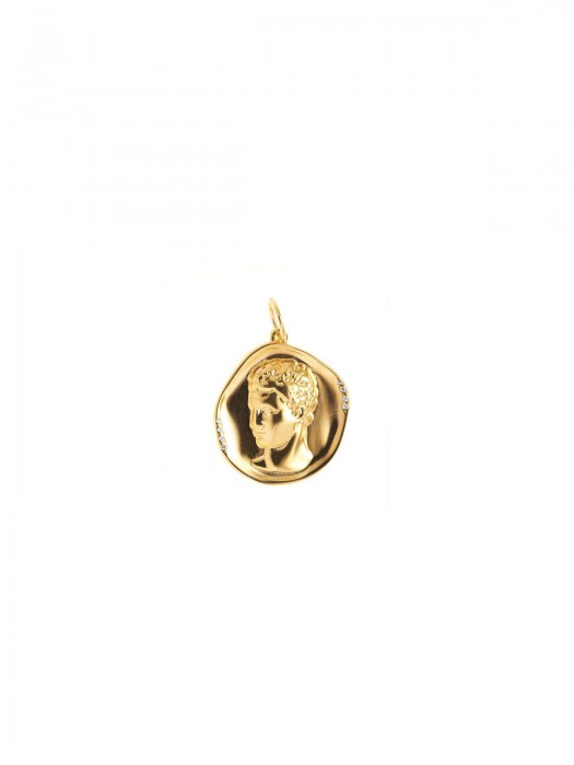 Hermina hermis small lustre charm gold plated with zirconia gemstones