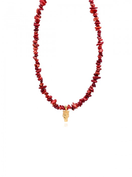 Hermina Tyche mini scarlet stone necklace