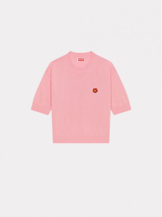 Kenzo 'Boke Flower' ροζ πλεκτή κοντομάνικη μπλούζα